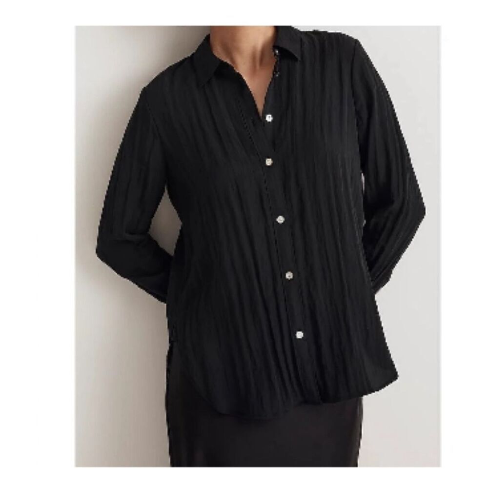 $85 Madewell Crinkle Button down Shirt size XS m4